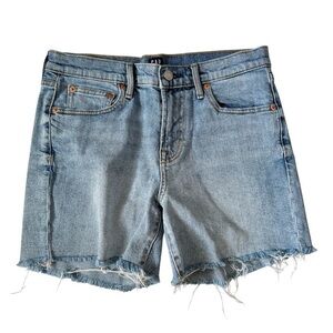GAP Mid-Rise Relaxed Fit Denim Jorts Light Indigo Blue 28 5” Inseam